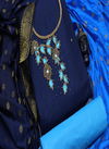 Neavy Blue & Sky Blue Festive Wear Cotton South Slub Dress Material 271